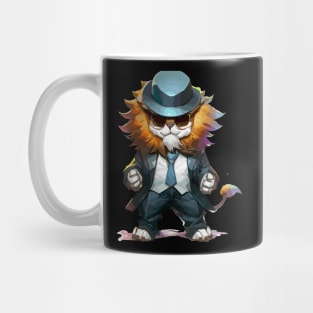 Kawaii funny gangster lion Mug